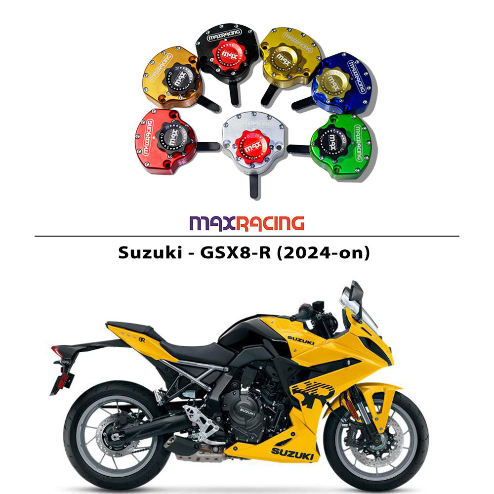 MaxRacing MAX20 Steering Damper - Suzuki - GSX8-R (2024-up) Base Color: Black Regulator Color: Black