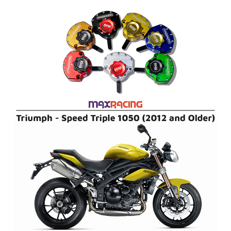 MaxRacing MAX20 Steering Damper - Triumph - Speed Triple 1050 (2012 and Older) Base Color: Black Regulator Color: Black