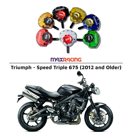 MaxRacing MAX20 Steering Damper - Triumph - Speed Triple 675 (2012 and Older) Base Color: Black Regulator Color: Black