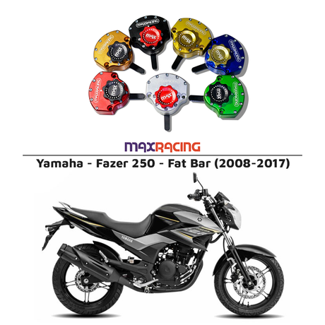 MaxRacing MAX10 Steering Damper - Yamaha - Fazer 250 - Fat Bar (2008-2017) Base Color: Black Regulator Color: Black