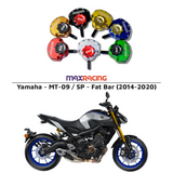 MaxRacing MAX20 Steering Damper - Yamaha - MT-09 / SP - Fat Bar (2014-2020) Base Color: Black Regulator Color: Black