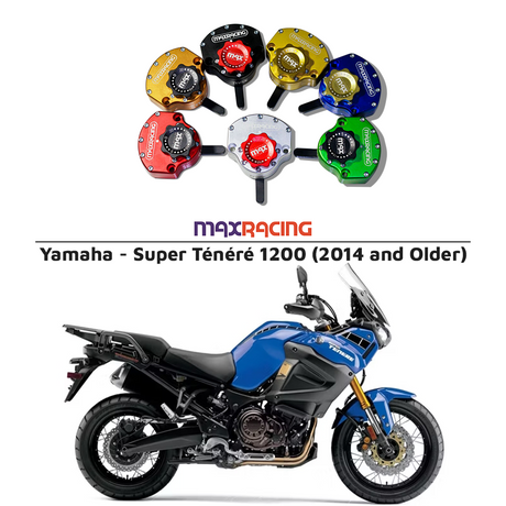 MaxRacing MAX20 Steering Damper - Yamaha - Super Ténéré 1200 (2014 and Older) Base Color: Black Regulator Color: Black