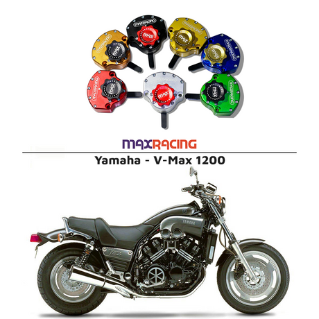 MaxRacing MAX20 Steering Damper - Yamaha - V-Max 1200 Base Color: Black Regulator Color: Black