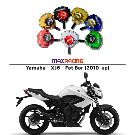 MaxRacing MAX20 Steering Damper - Yamaha - XJ6 - Fat Bar (2010-up) Base Color: Black Regulator Color: Black