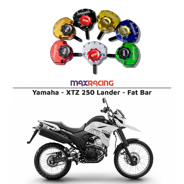 MaxRacing MAX10 Steering Damper - Yamaha - XTZ 250 Lander - Fat Bar Base Color: Black Regulator Color: Black