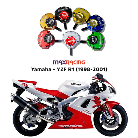 MaxRacing MAX20 Steering Damper - Yamaha - YZF R1 (1998-2001) Base Color: Black Regulator Color: Black