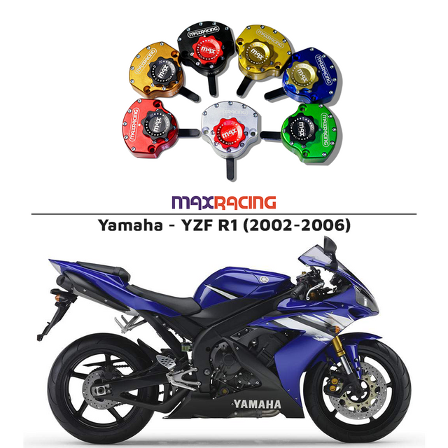 MaxRacing MAX20 Steering Damper - Yamaha - YZF R1 (2002-2006) Base Color: Black Regulator Color: Black