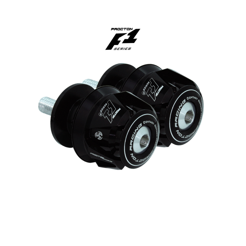 Procton F1 Swingarm Spools - Yamaha/Triumph Color: Black