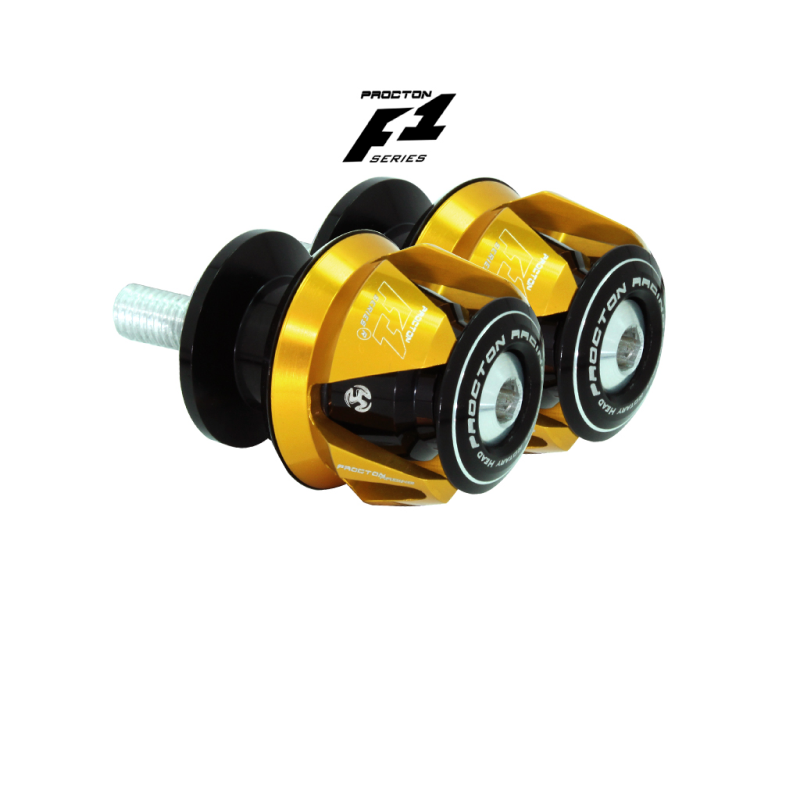 Procton F1 Swingarm Spools - Kawasaki - Ninja 300/250 Color: Gold