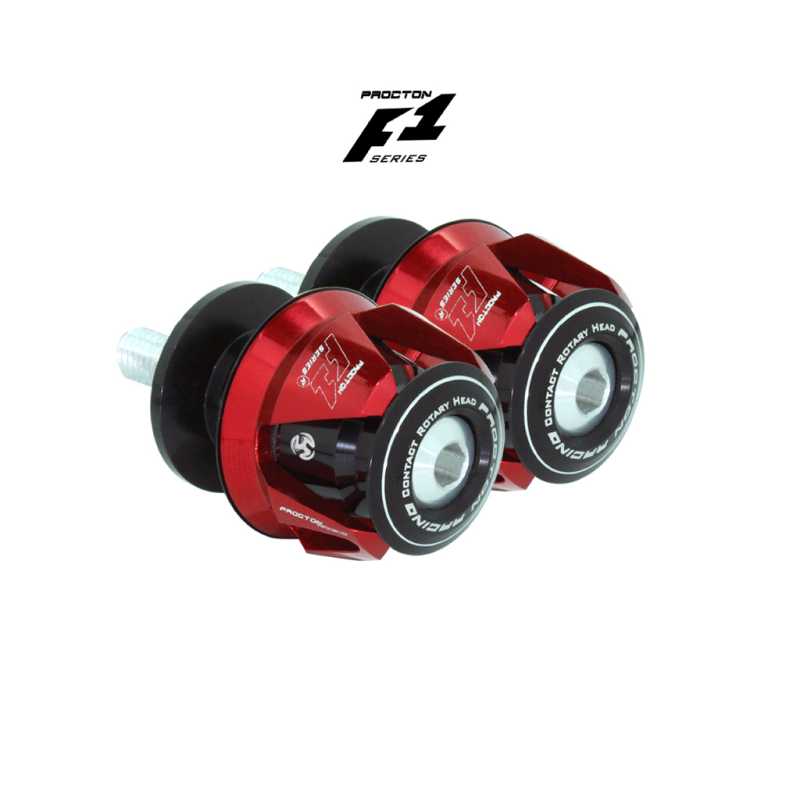 Procton F1 Swingarm Spools - Kawasaki - Ninja 300/250 Color: Red